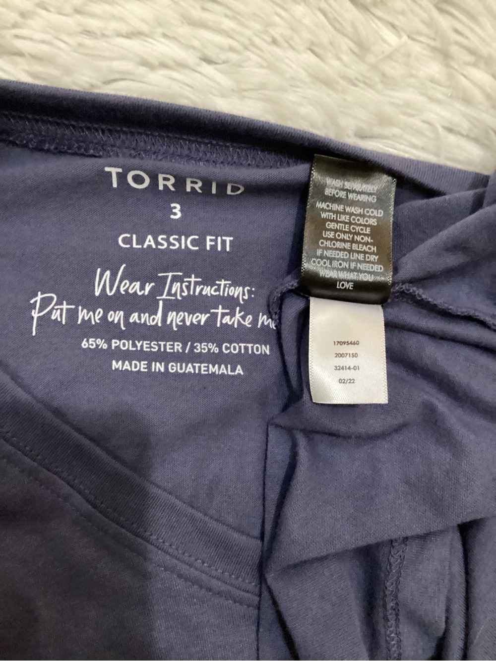 Torrid Classic Fit purplish blue Tee Size 3 Plus Size Soft Casual Top - Picture 6 of 10